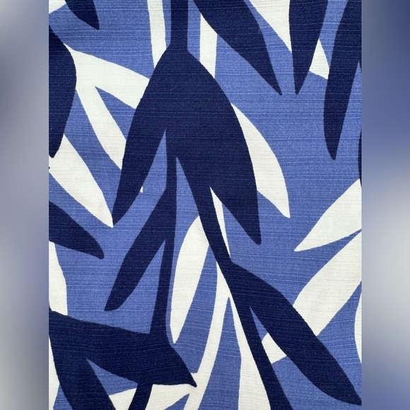 Boden Savannah Leaf Print Cotton Sheath Dress -Blue / White -Size 16 Long / Tall - Picture 2 of 6